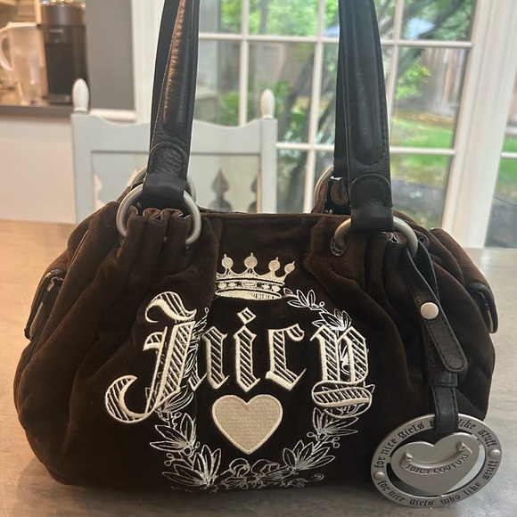 Vintage Juicy Couture Shoulder Bag Baby Fluffy with Juicy Embroidery - Picture 2 of 15
